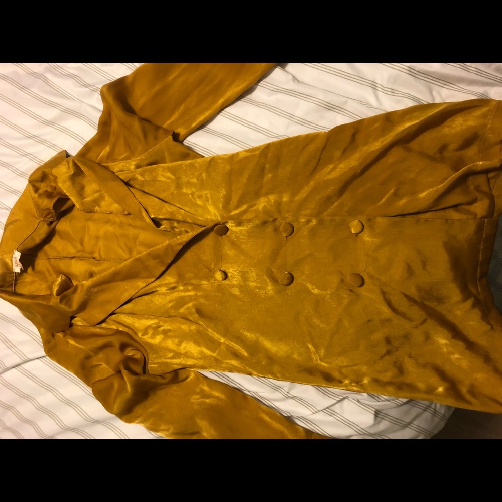 Apeach yellow mini blazer dress